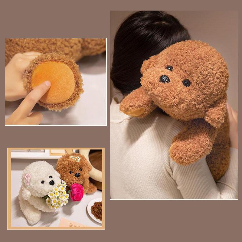 Simulation Cute Teddy Dog Plush Toy Soft Fluffy Stuffed Animal Puppy Doll Kawaii Pillow For Adults Birthday Gift Home Decoration