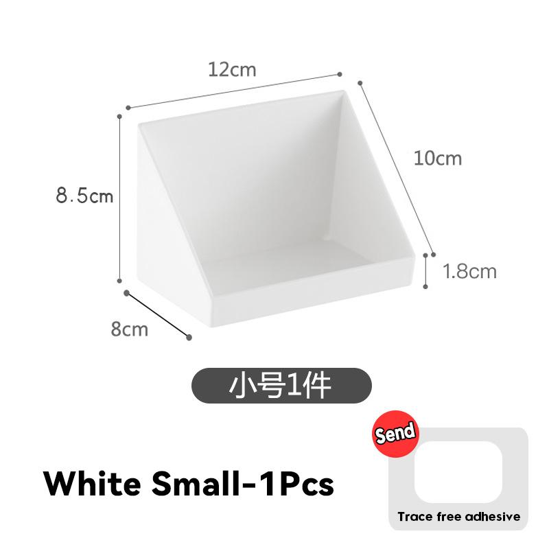 

Настенный стеллаж для хранения, ванная комната, кухня, органайзер для всякой всячины, держатель для косметики, лоток для хранения косметики, органайзер для макияжа, самоклеящаяся полка