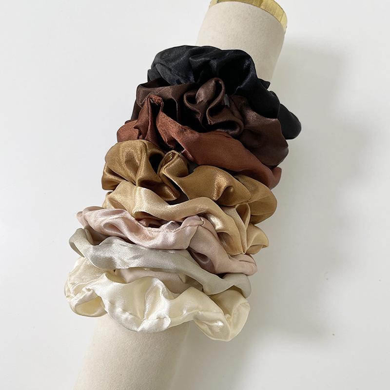 European-American Satin Pleated Hair Tie - French Minimalist Design