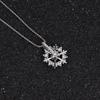 Ins Korean Version of High-end Personalized Hip-hop Snowflake Necklace Pendant Rotatable Men's and Women's Niche Trendy Sweater Chain