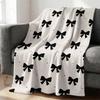 Luxury Flannel Blanket Throw Soft Plush Fleece Warm Sofa Bed Travel Gift Blanket Digital Print High Contrast Bow Dot Pattern Coz