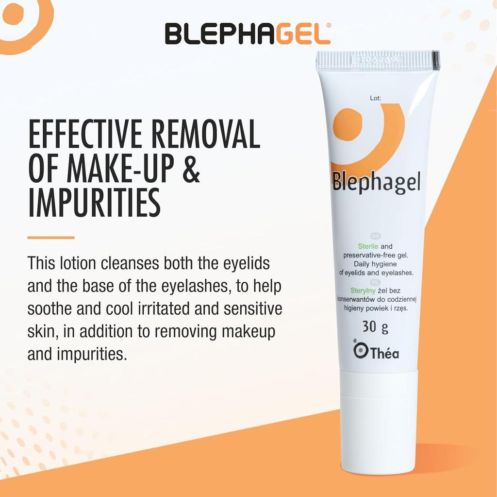 Blephagel Daily Eyelid Cleansing Gel Preservative Free 30g MADE IN FRANCE Thea