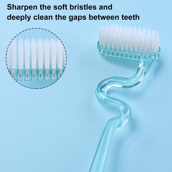 Yousheng Toothbrush with Hanging Hole Design S-Shaped Vertical Brush Soft Bristles Anti-Slip Handle Toothbrush
