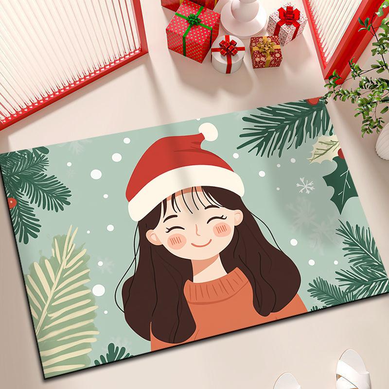 

Рождественская атмосфера диатомовая грязь входная дверь коврик крыльцо абсорбирующий быстросохнущий нескользящий коврик для двери бытовая 40 * 60CM Diatom Mud