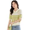 Women's Color Block Striped Knit Polo T-Shirt