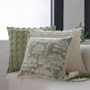 Cream Style Pillow Case Flower Pillow Living Room Sofa Green Rectangular Waist Pillow Bay Window Back Cushion