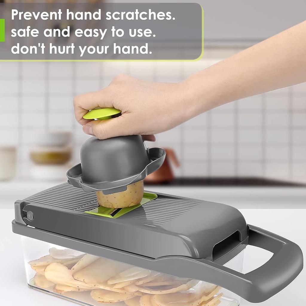 Vegetable Chopper - Time-and Labor-Saving Food - Pro Onion Cutter and Dicers, 12 in 1 Multifunctional Veggie Chopper, Container for Salad Potato