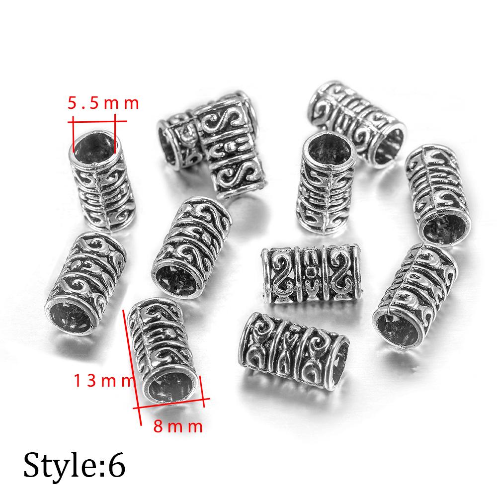 20pcs/lot Metal Big Hole Tibetan Antique Spacer Loose Beads For DIY Jewelry Making Finding Necklace Bracelet Accessories