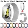 Milanese Mesh Strap For Redmi Watch 5 Active Band With Case Screen Protector Redmi Watch 5 Lite Watchbands Bracelet Accessories