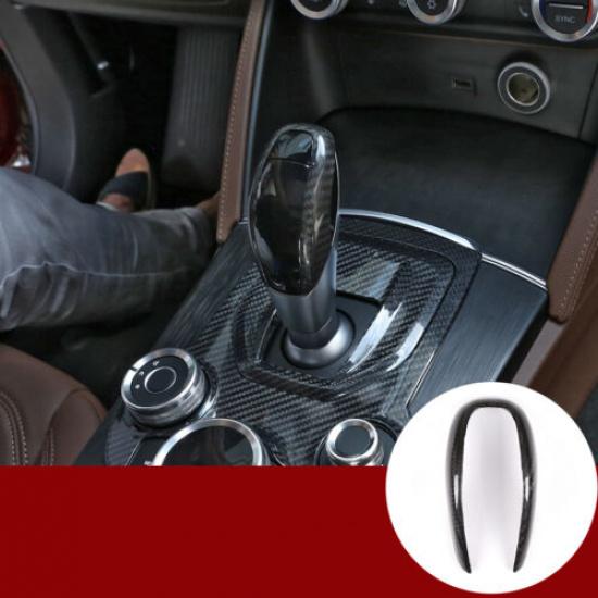 Pokrywa Gałki Zmiany Biegów z Prawdziwego Włókna Węglowego do Alfa Romeo Giulia Stelvio 17-20