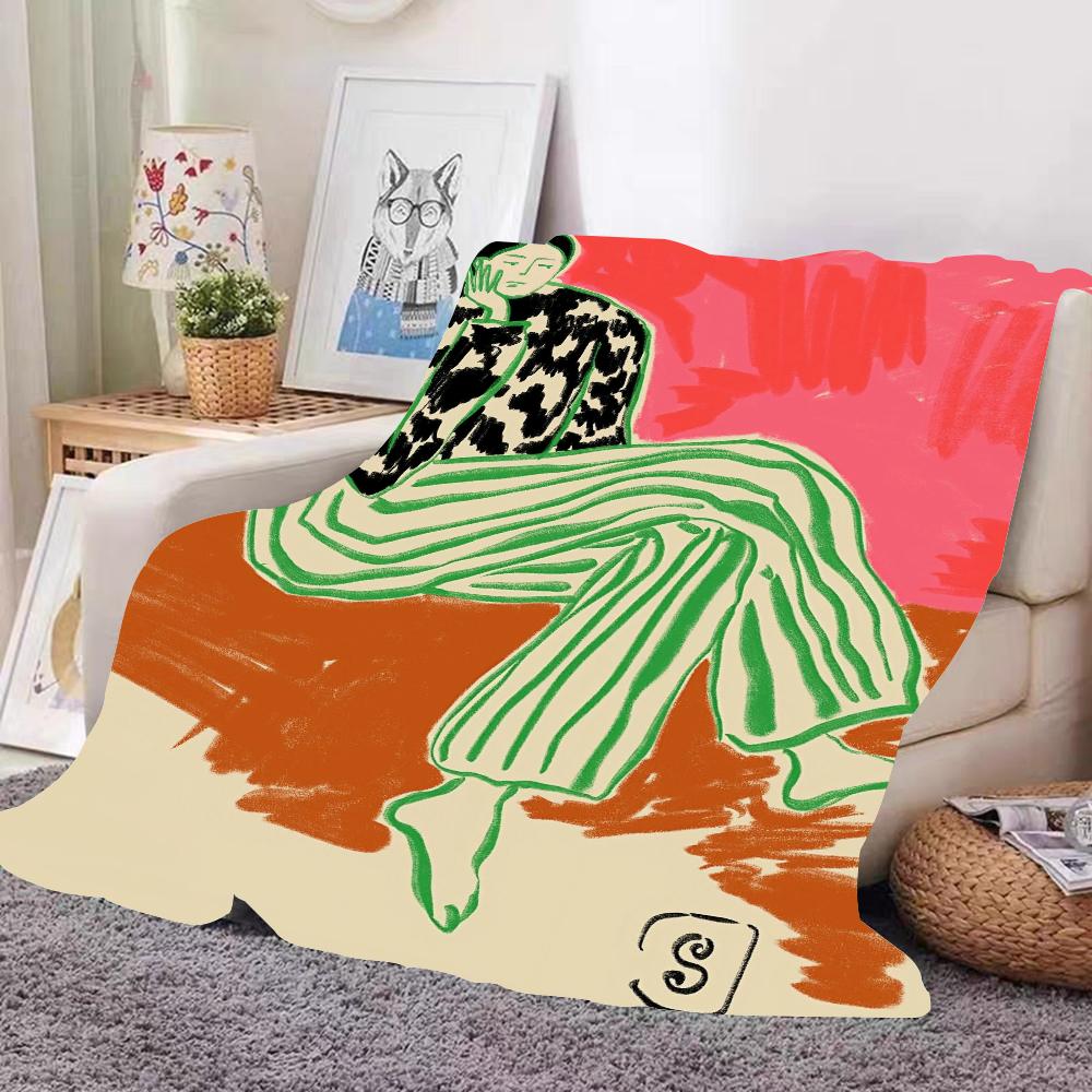 Sandra Poliakov Abstract Lines art Blanket Design Lightweight  For Dorms, Naps, Living Room, Office,Sofa,All-Season