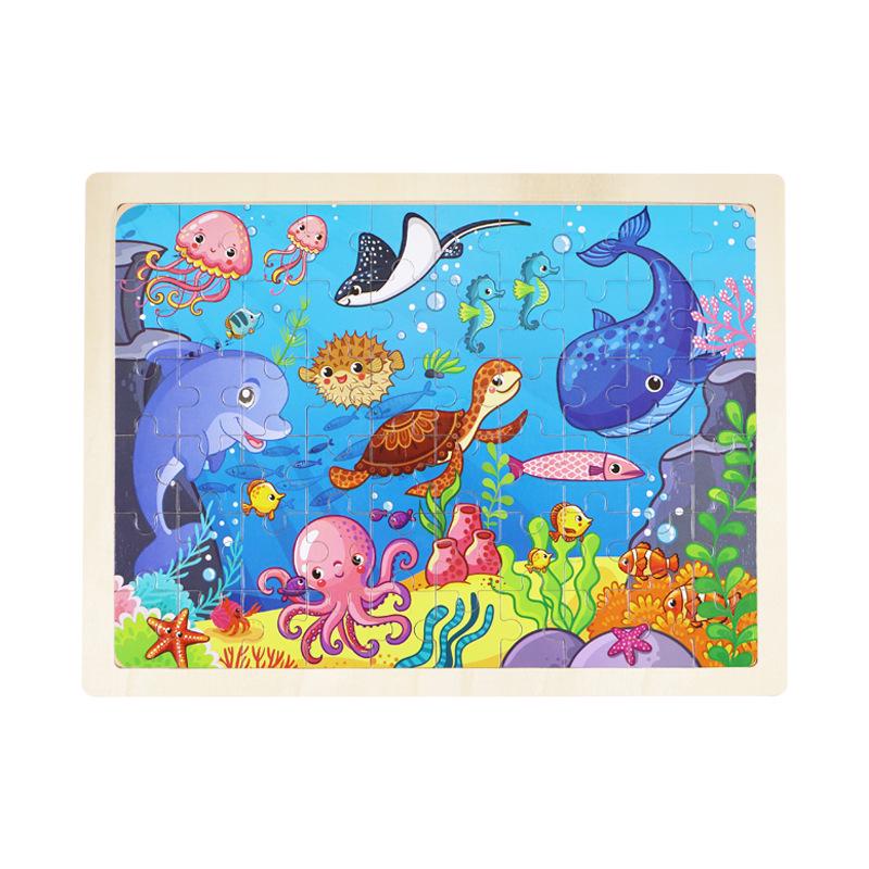 

Деревянный пазл из 60 деталей «Животные из сказок» для раннего развития