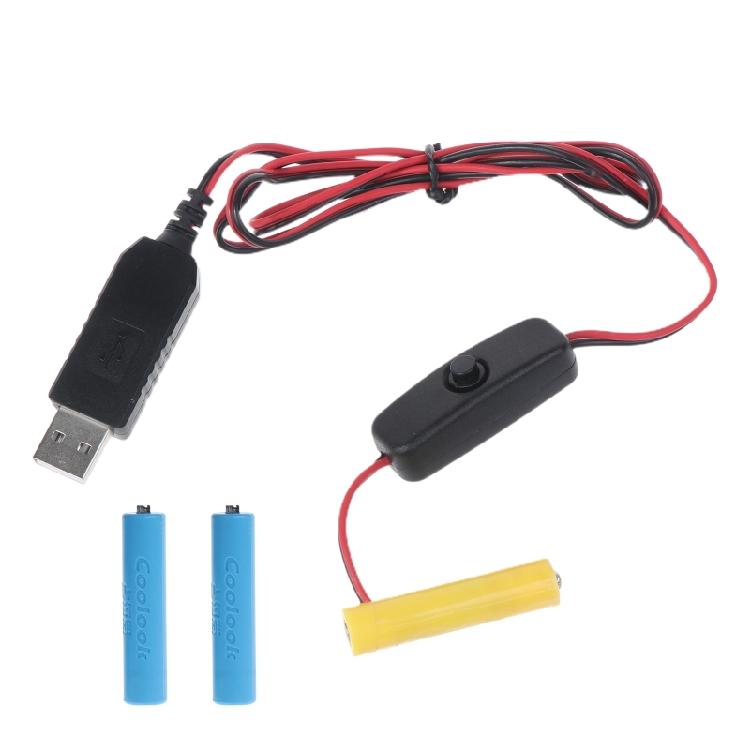 4.5v LR03 Battery Eliminators USB Power Supply Replace 3Pcs LR03 Battery with Switches