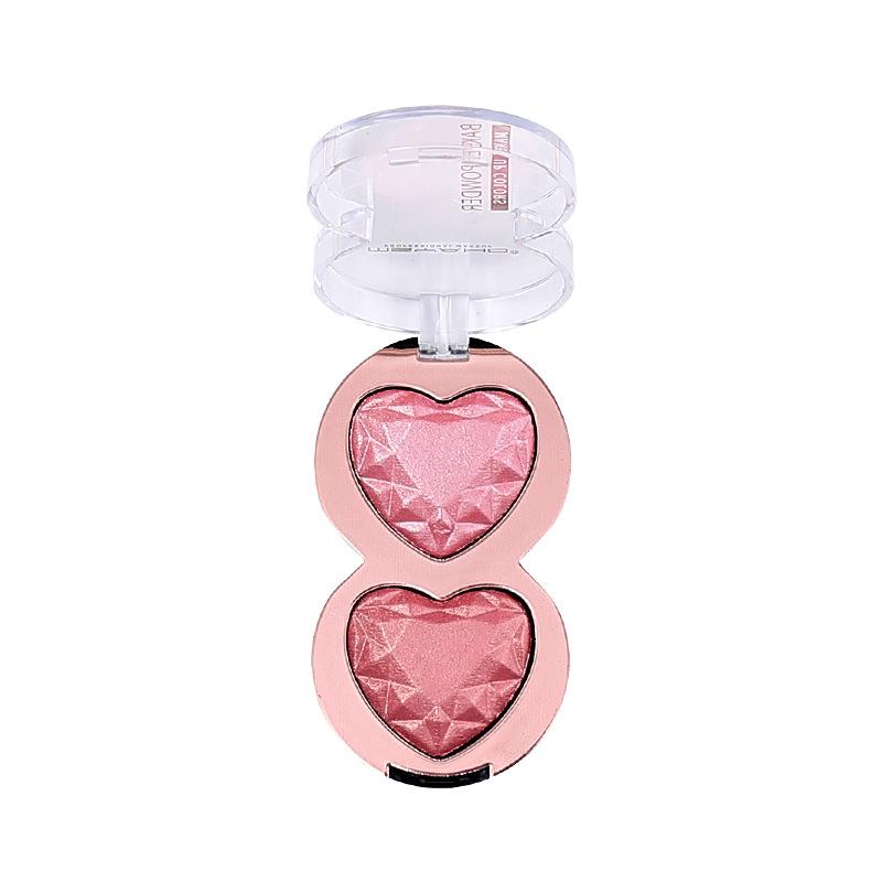 

Палитра Sweet Eyes Двухцветная палитра теней для век Love Blush Highlight Eyeshadow с тиснением Стойкая водостойкая косметика Sweat Makeup Natural Makeup Supplies