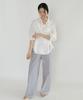 Lingseoul Linen Bamboo Blended Wrap Shirt-White