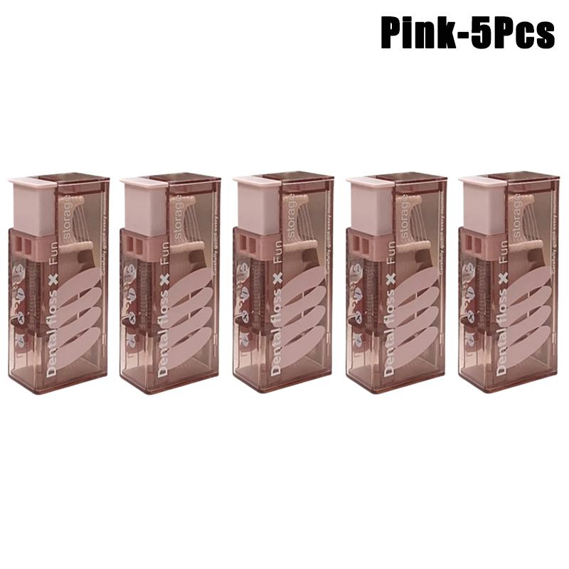 Portable Floss Dispenser Includes 10Pcs Floss Automatic Ejectable Floss Organiser Oral Care Press-on Disposable Flossing Sticks