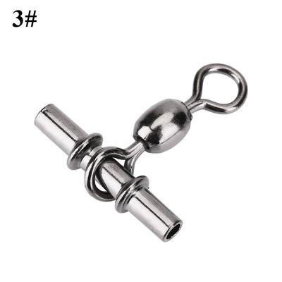 20pcs Set Durable T Shape Cross Line Crane Fishing Swivels Connectors Accessories (3#)