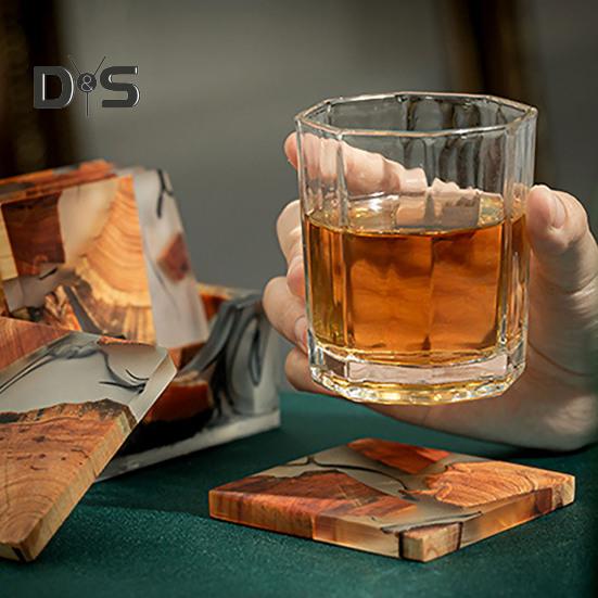 Square Tea Coaster Ink Background Embellishment Excellent Resin Insulation Pad Tray