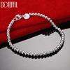 925 Sterling Silver 4mm Bead 16-23cm Bracelet Wedding Jewelry