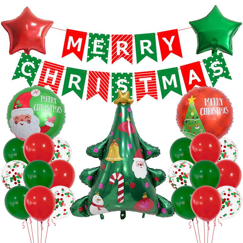 Christmas Balloon Set Gingerbread Man Themed Santa Claus Christmas Tree Party Decorations Kindergarten Decorations
