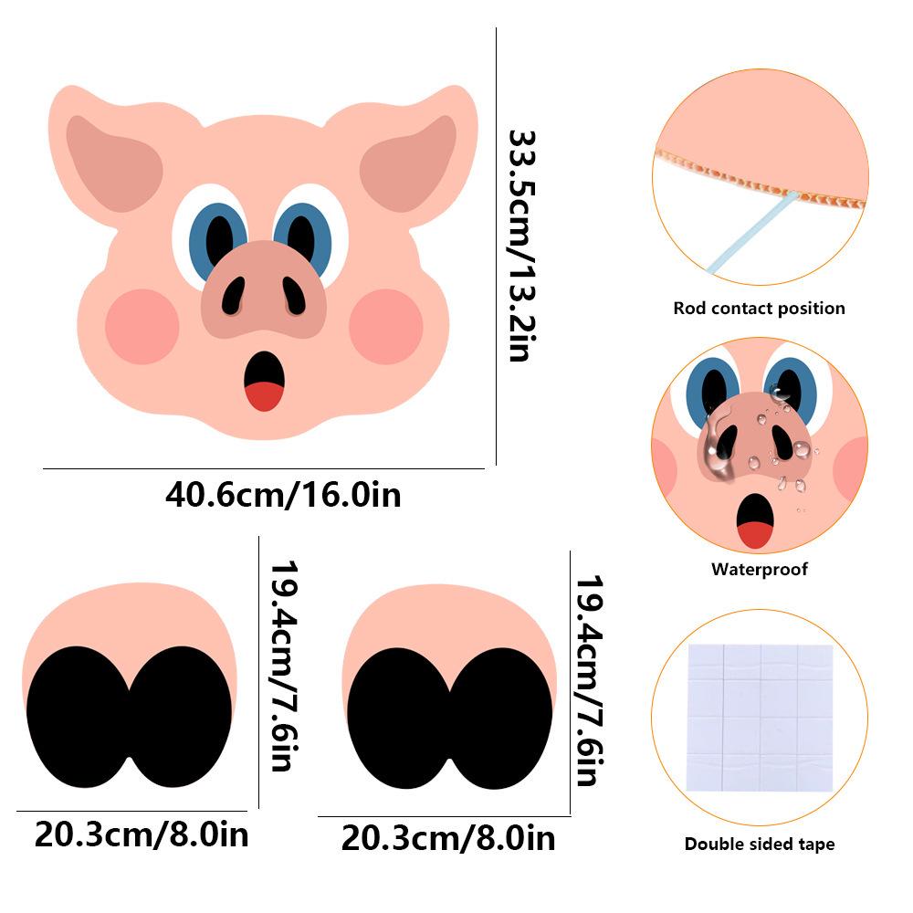 Cartoon Animal Peeking Outdoor Fence Decoration Sign