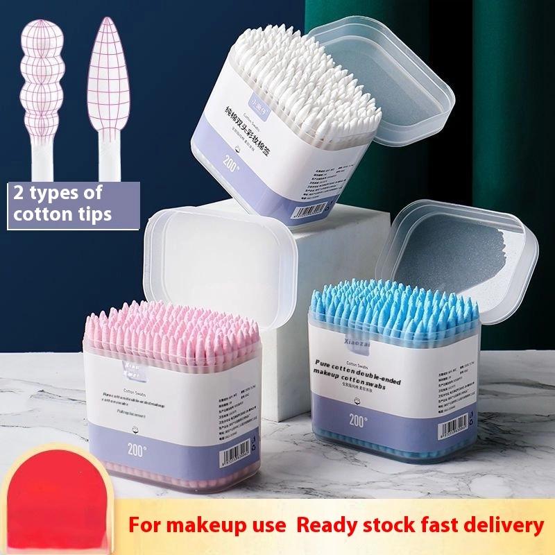 100/200Pcs Double Head Multi-purpose Fluorescent Agent Free Cleaning Tampons Cotton Buds Baby Nursing Supplies Cotton Swab