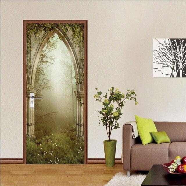 Glowing In the Night Castle Sticker Decals for Door Decoration Waterproof Removable Vinyl DIY Stickers Porte Princess Girls Room