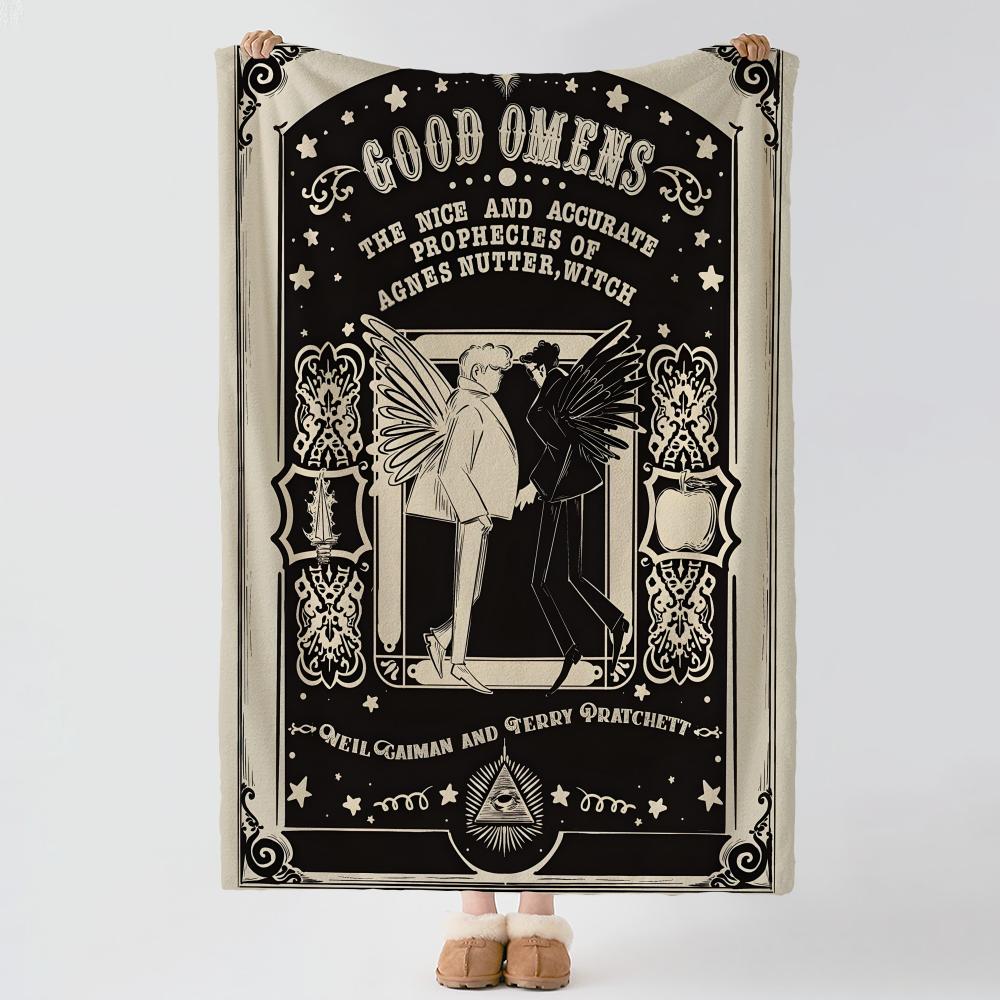 drama G-Good Omens-S Throw Thick Comfort Flannel Quilt, Multi-scene Use Indoor Outdoor Daily Nap