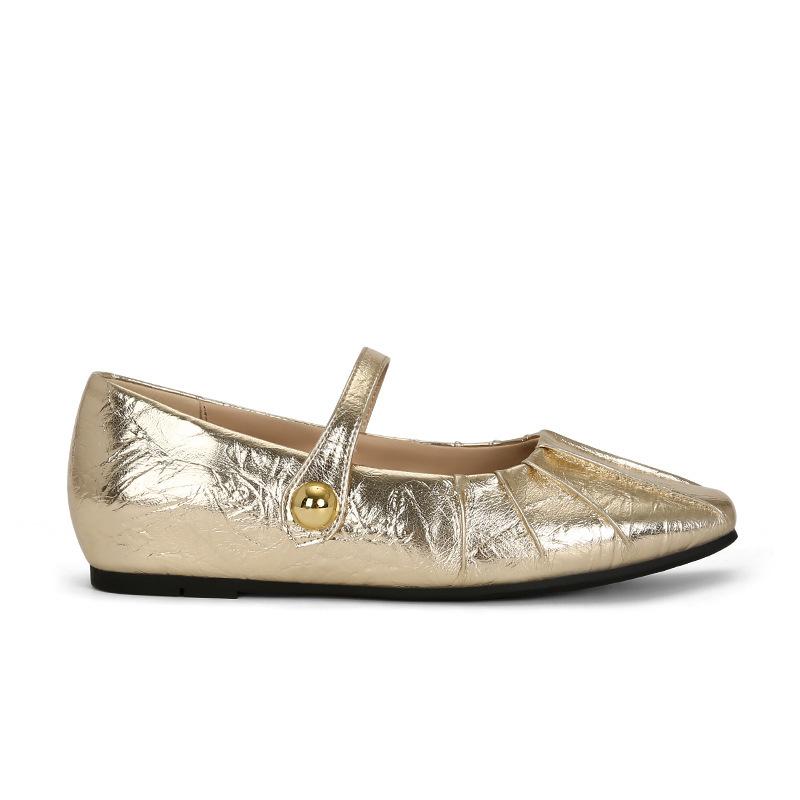 [Shei Su Yinyin] Two versions~ Inner height increase French buckle pleated bag head half drag female grandma single shoes