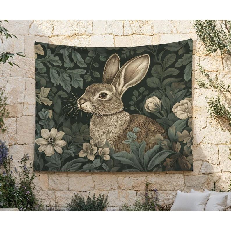 flowers tapestry 75x100 чёрный