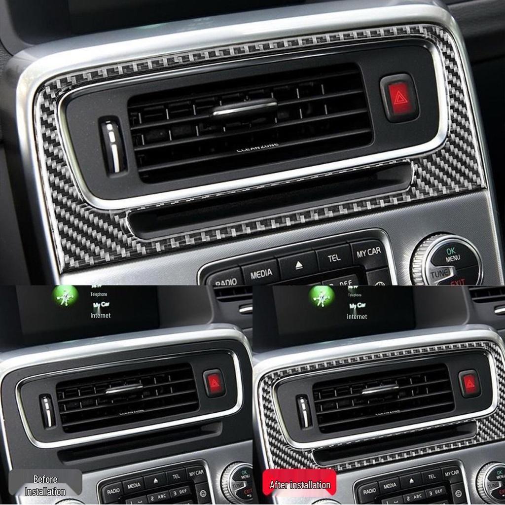 Volvo V60/S60L Carbon Fiber Console Air Outlet Decor Sticker