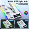 For PS5 Slim/PS5 Stand Cooling Holder & Controller Charging Station With Headphone Hook RGB Light 3 Levels Cooling Fan For PS5