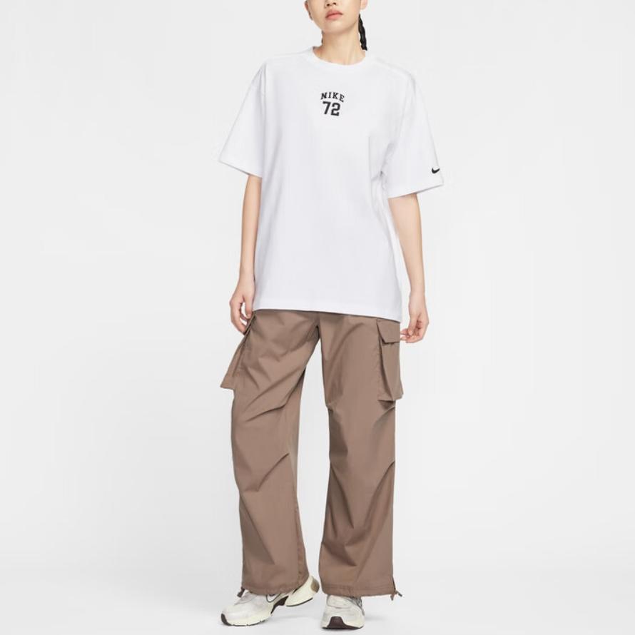 Nike Casual Sports Round Neck Short Sleeve T-Shirt Women Tops White IF0391-100