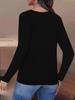 Elegant Vneck Longsleeve Womens Solid Top 2025 Autumnwinter Collection
