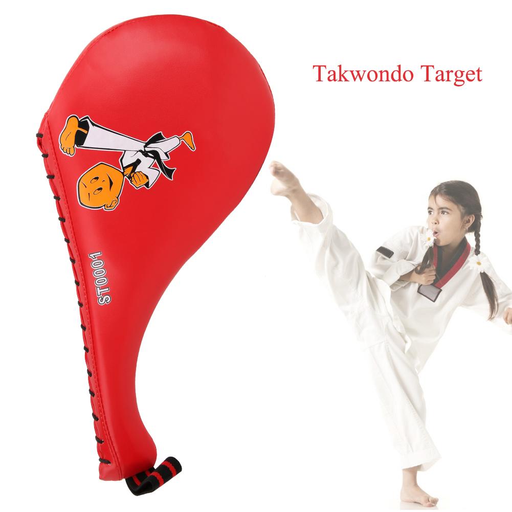 ST0001 PU Leather Red Children Taekwondo Boxing Hand Foot Pad Training Kicking Target AccessoryRed
