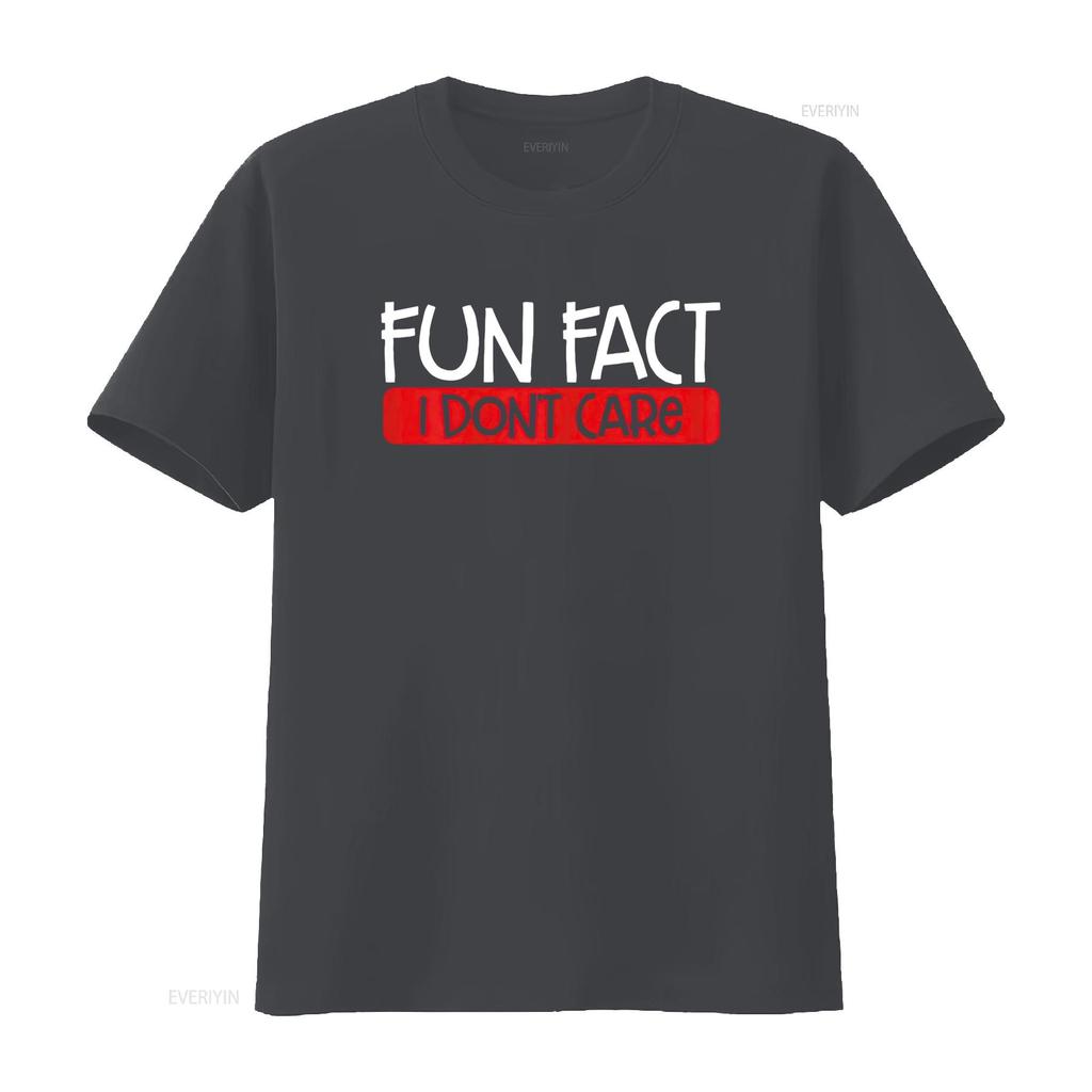 Fun Fact I Dont Care Funny Sarcastic Quote Sarcasm Womens T Shirt Black 3X Large vintage Washed streetwear fashion Casual homme