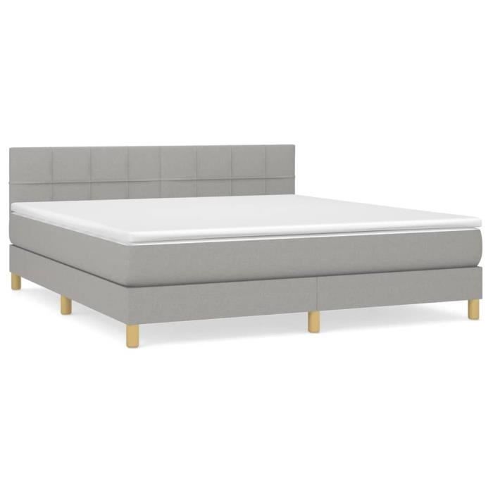 3140625 vidaXL Divan Bed with Mattress Light Grey 160x200cm Fabric