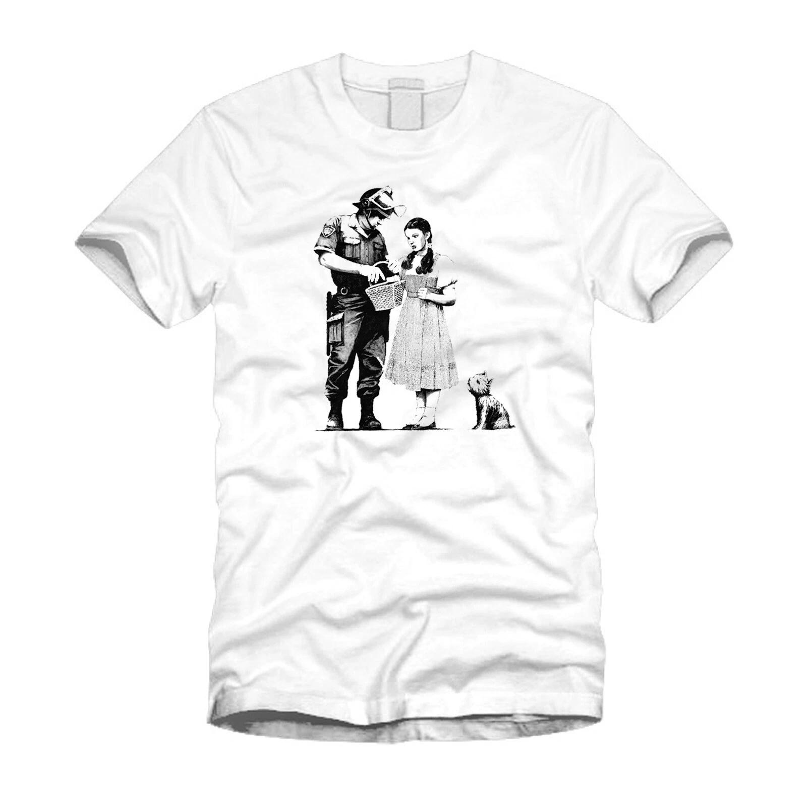 

Stop And Search - Banksy Funny Spoof Graphic Gift Idea Humor Cool White T-Shirt 3XL