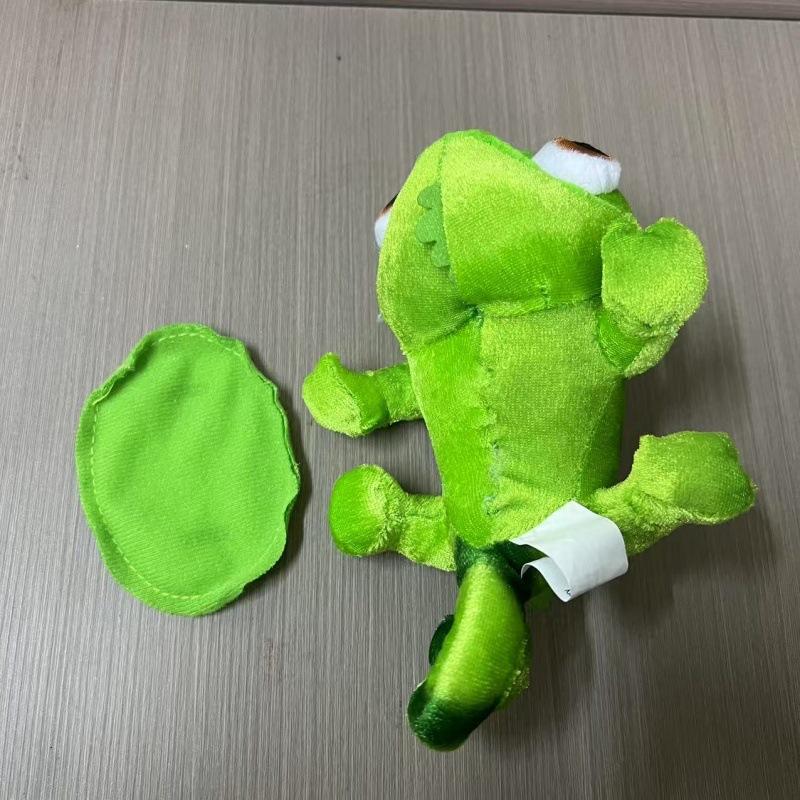 Color Changing Lizard Plush Doll Sitting Shoulder Strap Disk Base Color Changing Dragon Green Lizard Cloth Doll