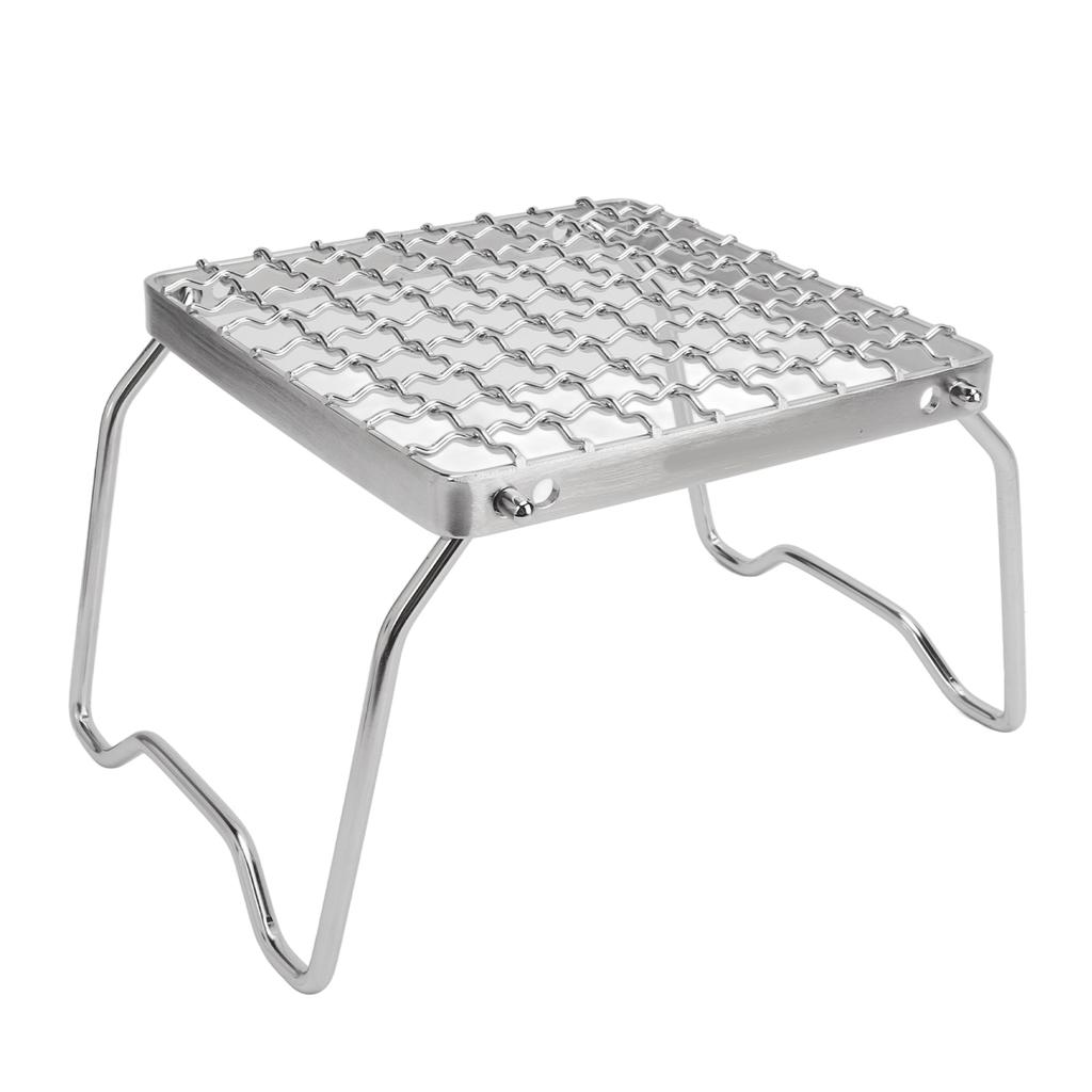 Campfire Grill Rack Stainless Steel Folding Adjustable Gear Portable Mini Stove BBQ Grill Rack for Camping Picnic