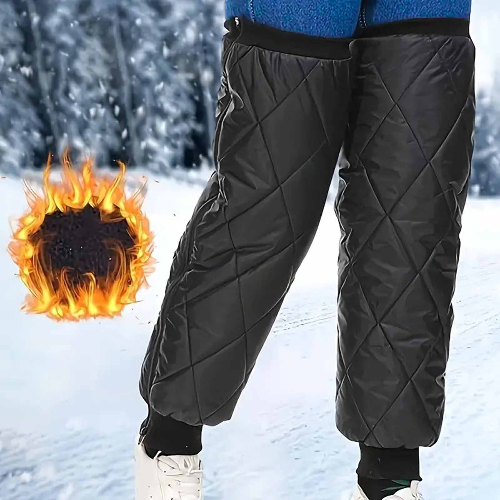 

Winter Electric Motorcycle Knee Pads, Windproof Leg Covers, Cold Gear for Men & Women, Warm Riding Pads for Electric Scooters and Bikes One Size чорний