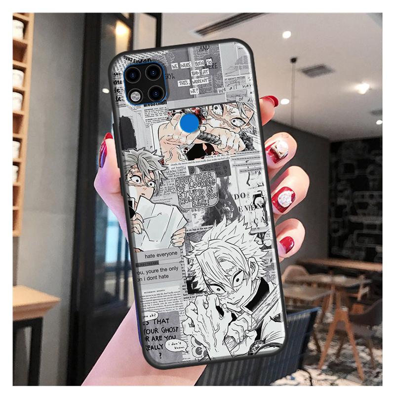 

Shinazugawa Sanemi Kimetsu no Yaiba для Xiaomi Redmi Note 11 Pro, чехол для телефона Redmi 9T 9A 9C 9S 10S Note 9 10 Pro, задняя крышка Redmi 7