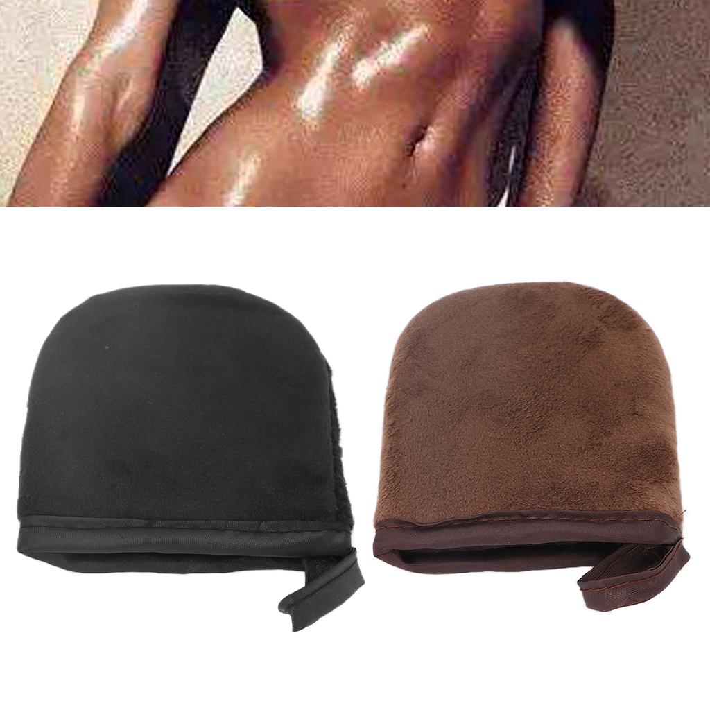 Brun-utan-sol-vantar Flockning Självbruningsvante Lotionapplikator Liten Brun-utan-sol-vante