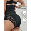 Women's High-Waisted Tummy Control Shapewear Panties with Elegant Lace Trim