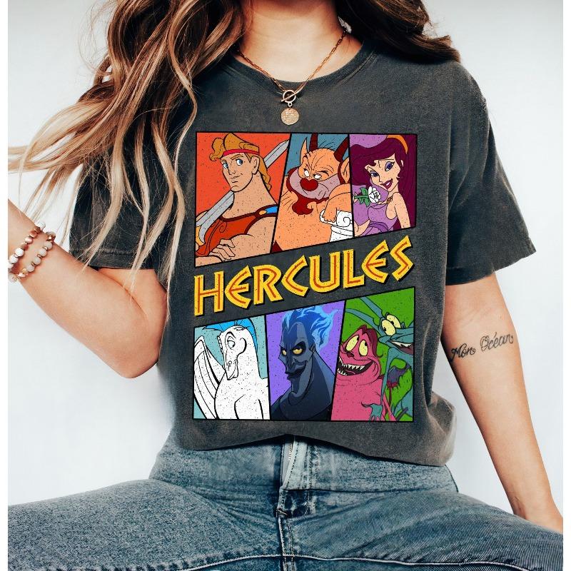 

2026 Summer Hercules Graphic Tshirt Unisex Unisex Fashion Cotton Quality Casual Loose Short Sleeve Classic Unisex 4XL