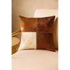 Natural Leather Cowhide Cushion Cover - Handmade Patchwork Pillow  Melbourne Leather Gift For Her Him Birthday Anniversary