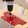 Aluminum Alloy Cabinet Hinge Jig Hinge Hole Drilling Guide Template with Drill Bits Mortising Kit for Cabinet Door Installation