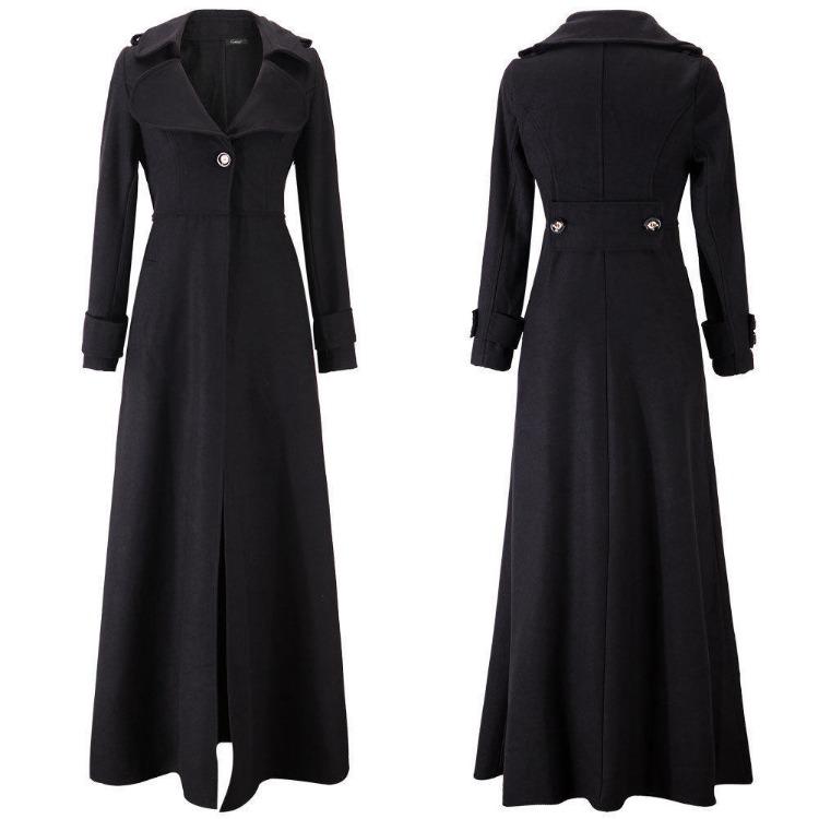 Plus Size Women Winter Woolen Coat Warm Turtleneck American European Style Clothing