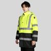 Reflective cotton-padded clothes on duty, cotton-padded raincoat set, winter outdoor traffic rescue, windproof and waterproof cotton-padded raincoat