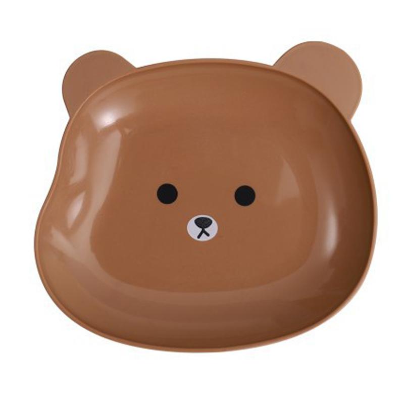 Cute Bear Snack Plate Able Bone Spitting Plate Multifunctional Anti Falling Food-Gradefruit Dry Plate Kitchen Tableware